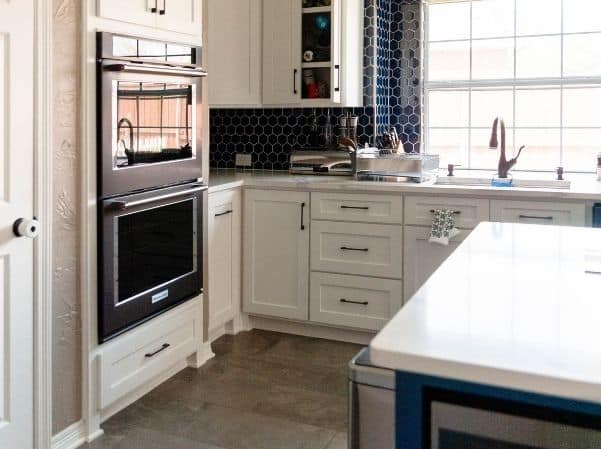 Transitional Kitchen With Contrasting Navy And White Cabinetry Kitchen Remodel by Elegant Floors and Remodeling project photo 2
